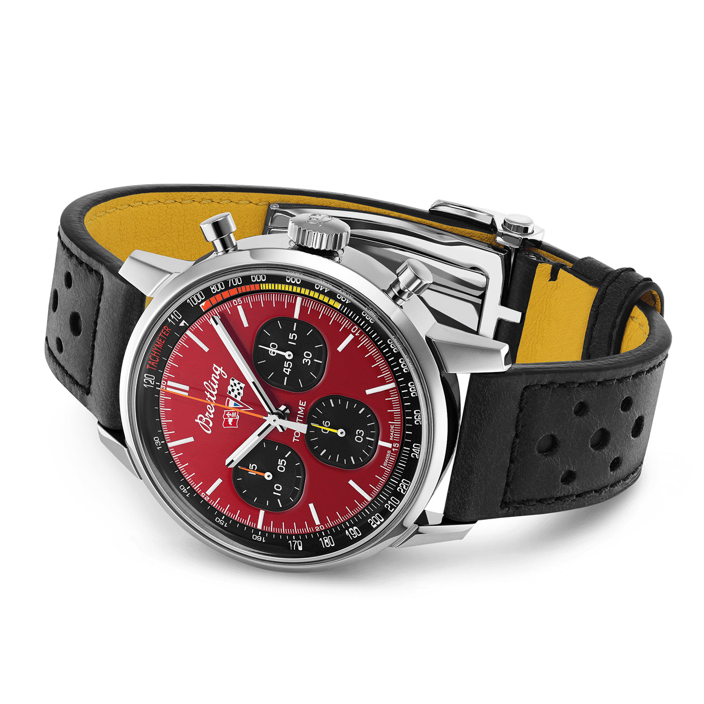 Breitling Top Time Chevrolet Corvette 42mm Red Dial Automatic Strap Watch - Berry's Jewellers