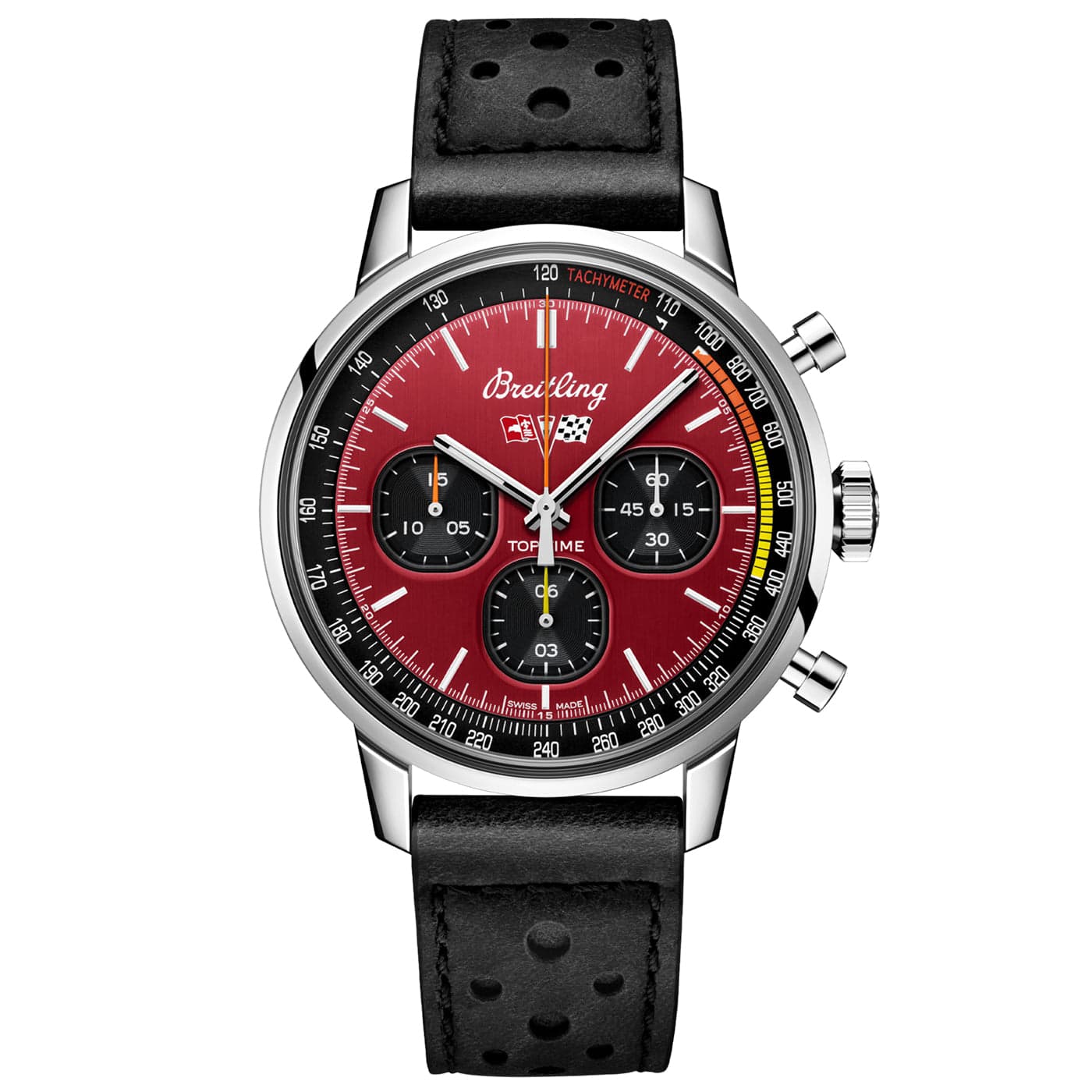 Breitling Top Time Chevrolet Corvette 42mm Red Dial Automatic Strap Watch - Berry's Jewellers