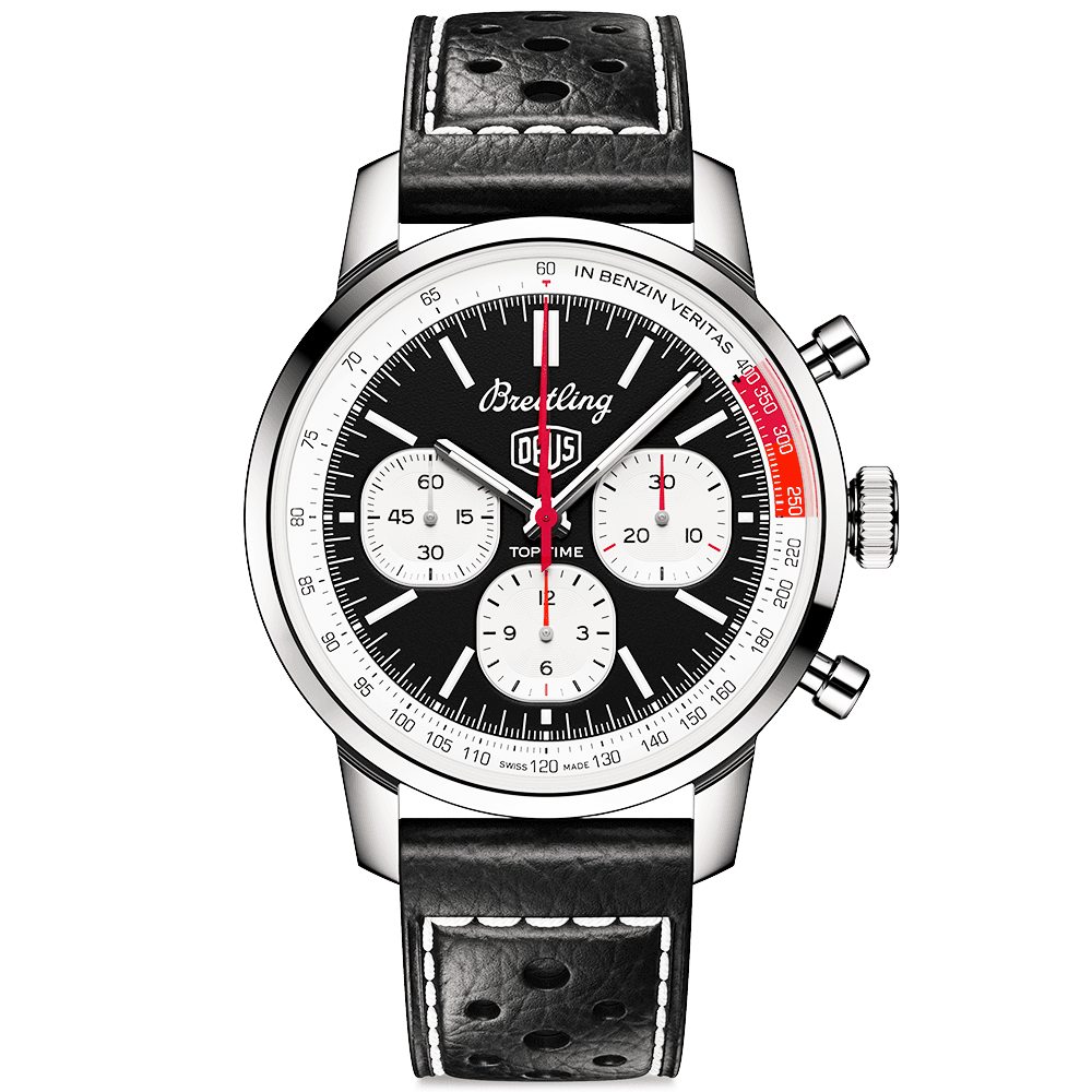 Breitling Top Time Deus 41mm Black/White Dial Men's Automatic Strap Watch - Berry's Jewellers