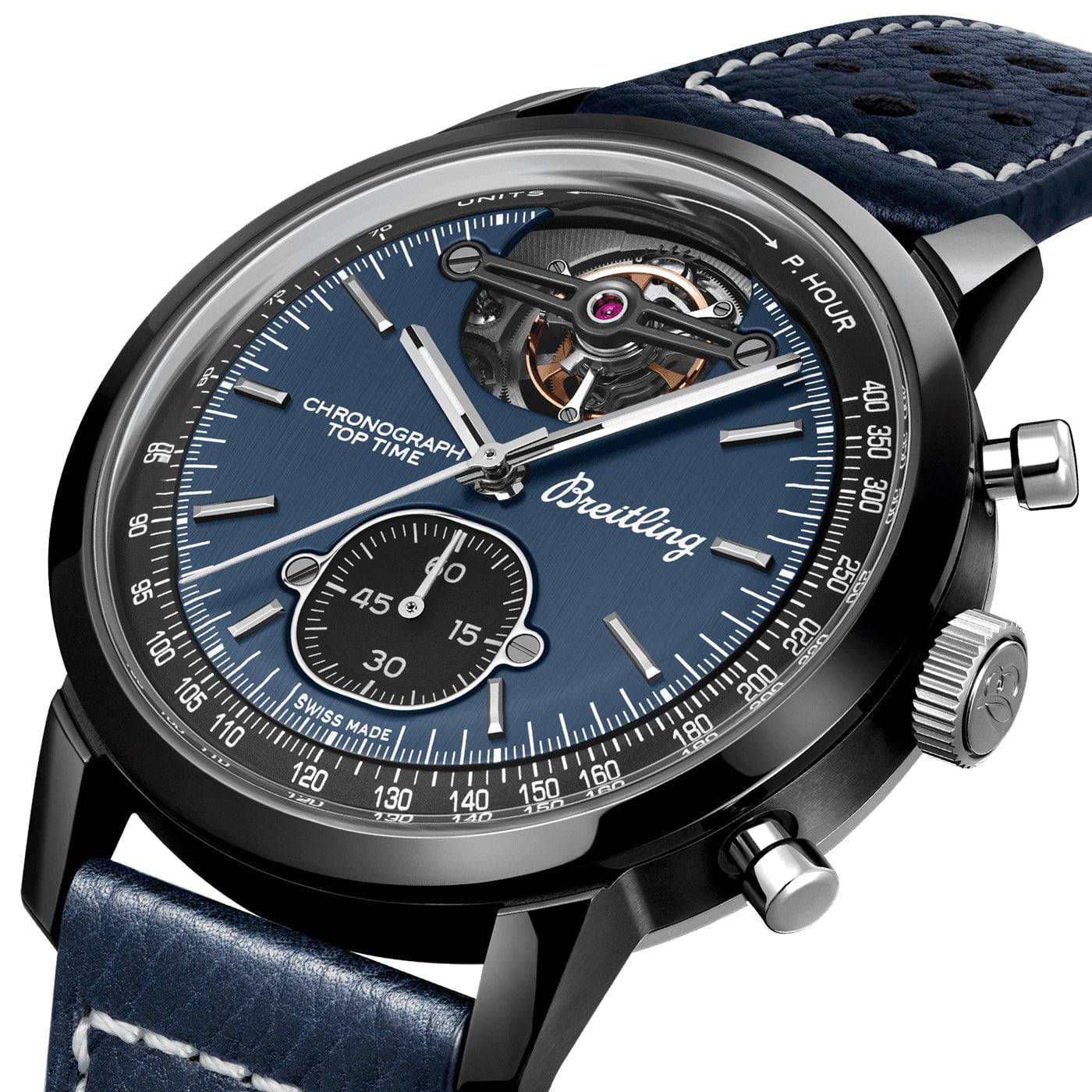 Breitling Top Time Tourbillon Shelby Cobra 41mm Black Ceramic Blue Dial Watch - Berry's Jewellers