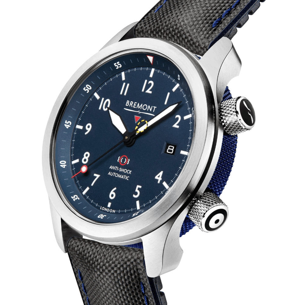 Bremont Martin Baker MBII-BL/BLUE Steel 43mm Strap Watch - Berry's Jewellers