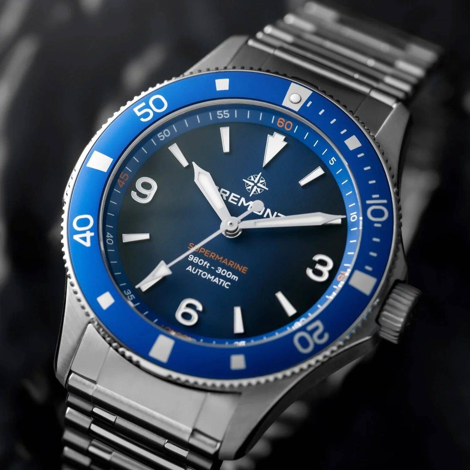 Supermarine 300M Date 40mm Blue Dial Automatic Bracelet Watch