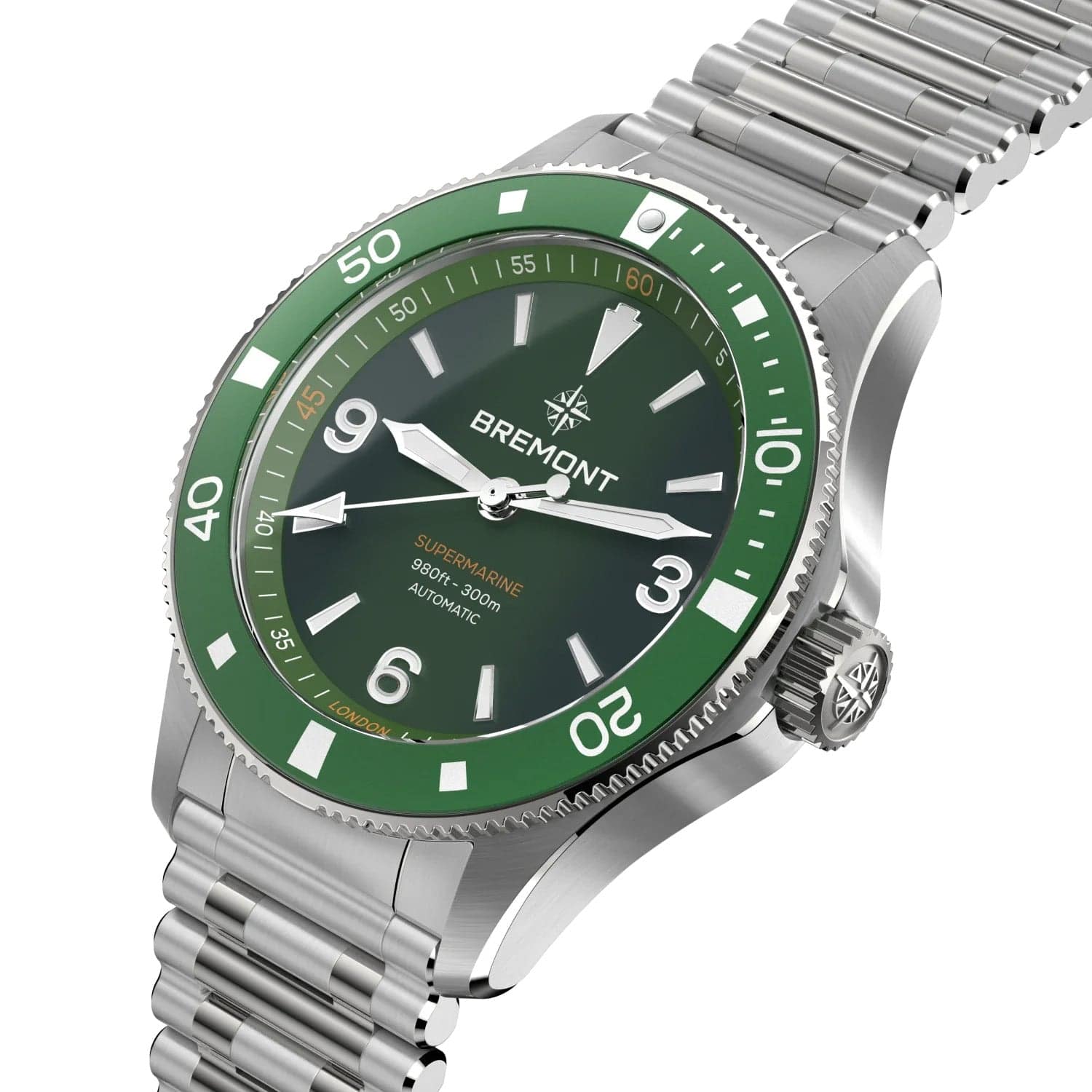 Supermarine 300M Date 40mm Green Dial Automatic Bracelet Watch