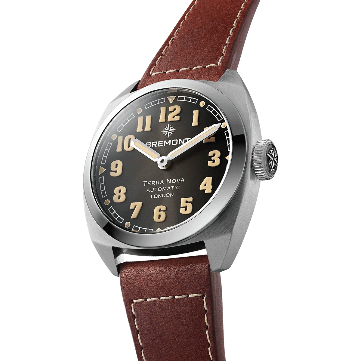 Bremont Terra Nova 38mm Black Dial Automatic Strap Watch - Berry's Jewellers