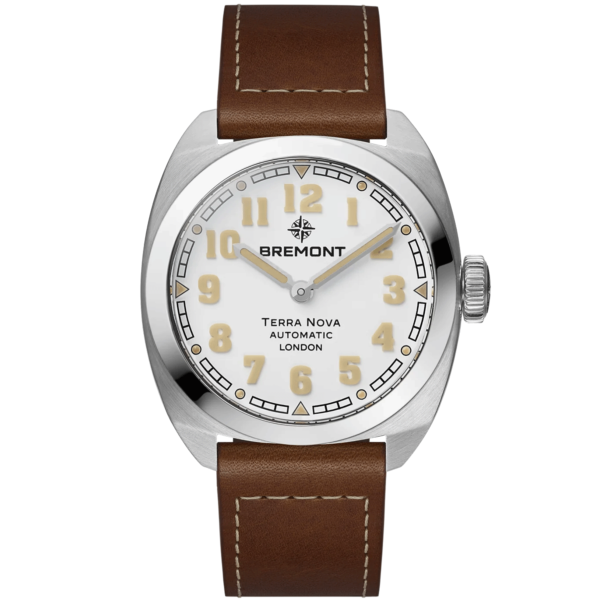 Terra Nova 38mm White Dial Automatic Strap Watch