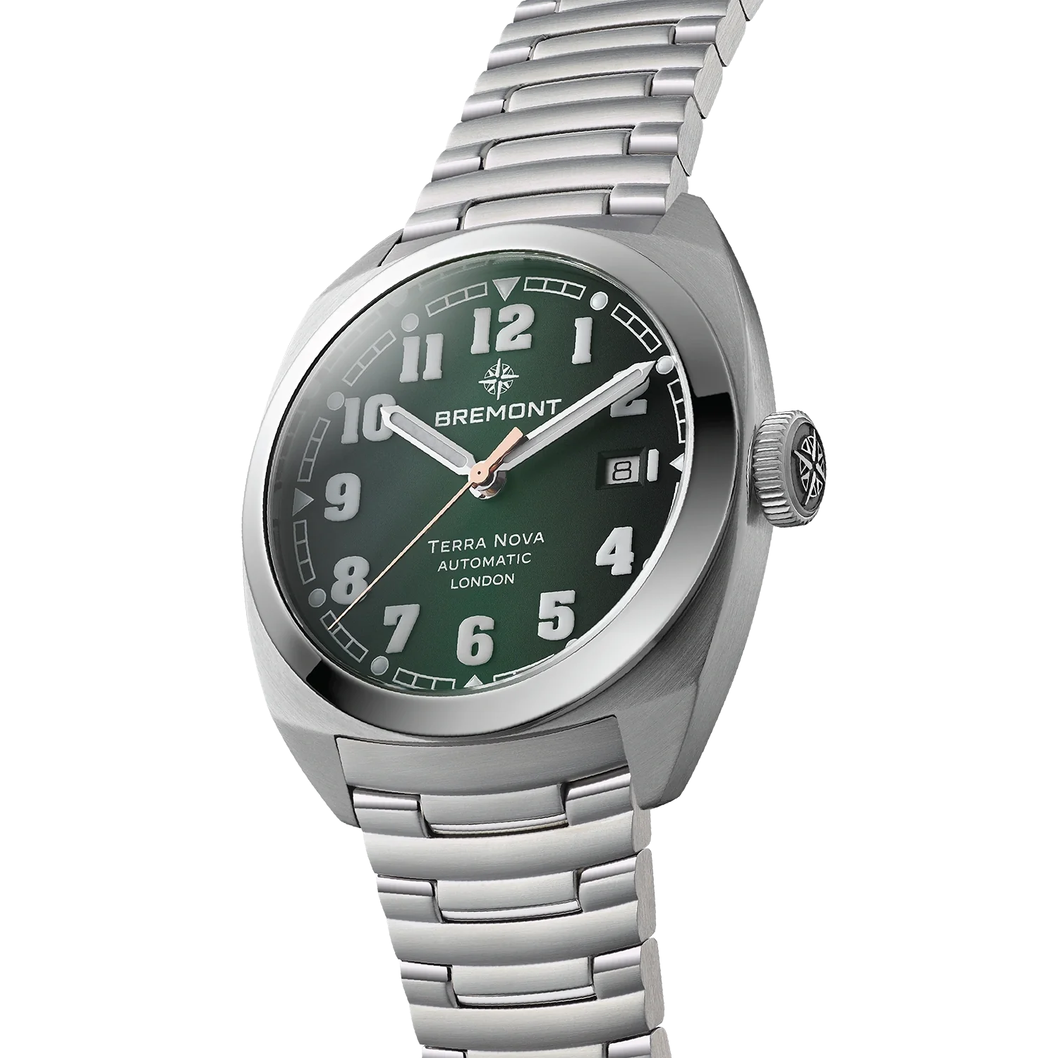 Bremont Terra Nova 40mm Green Dial Automatic Bracelet Watch - Berry's Jewellers