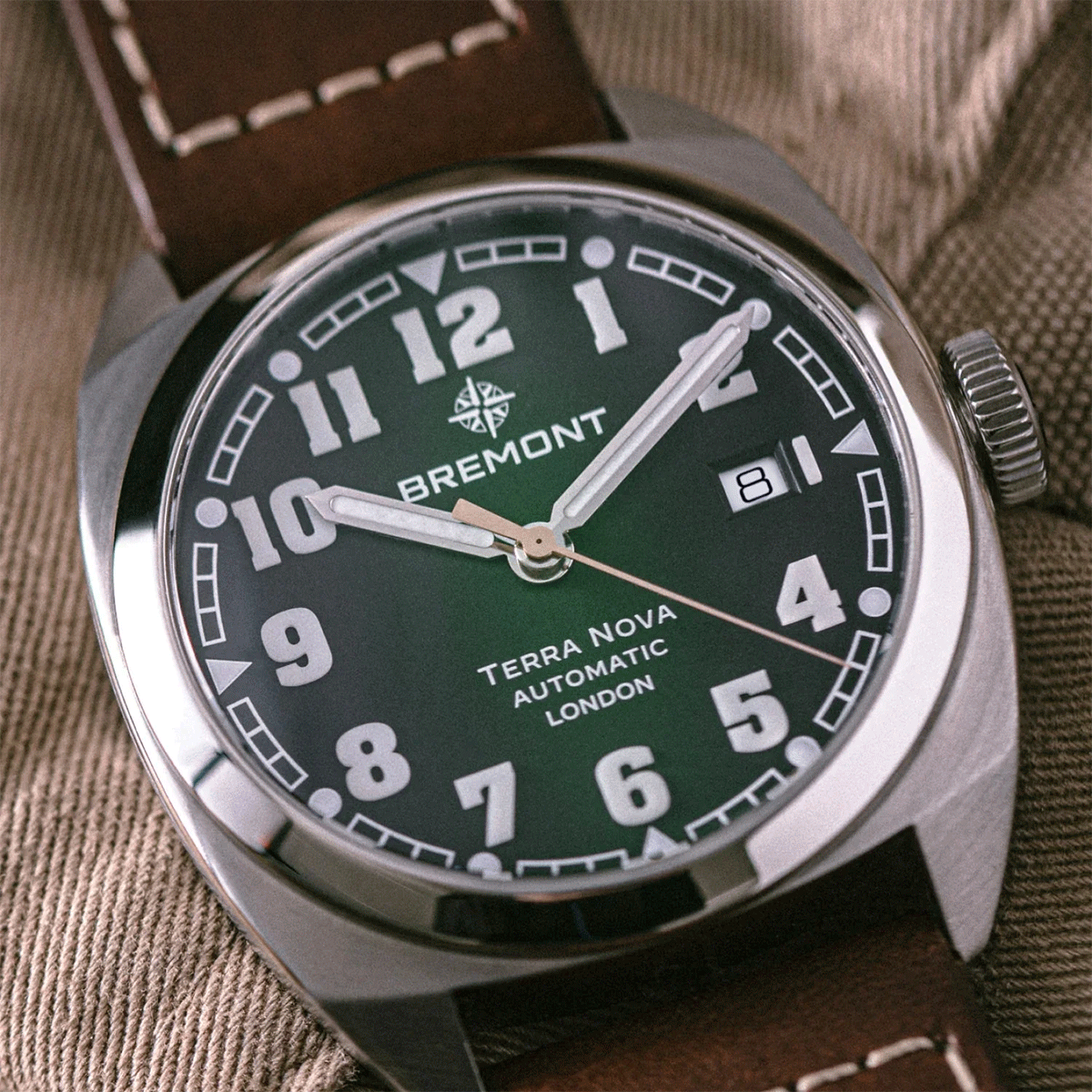 Bremont Terra Nova 40mm Green Dial Automatic Strap Watch - Berry's Jewellers