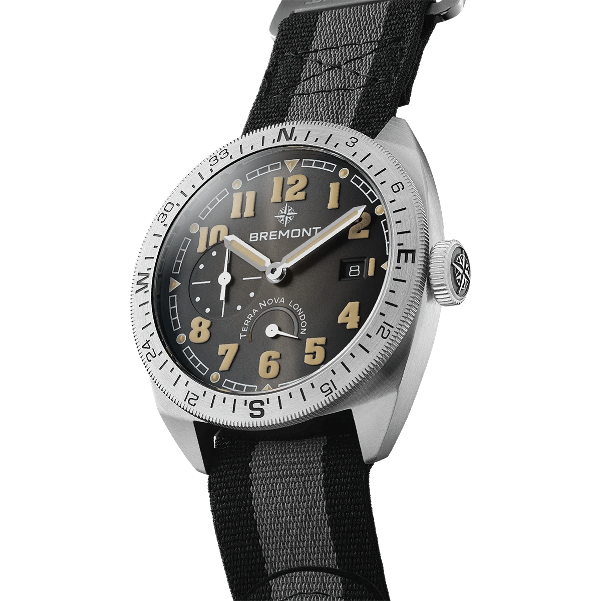 Bremont Terra Nova 40mm Turning Bezel Black Dial Automatic Strap Watch - Berry's Jewellers