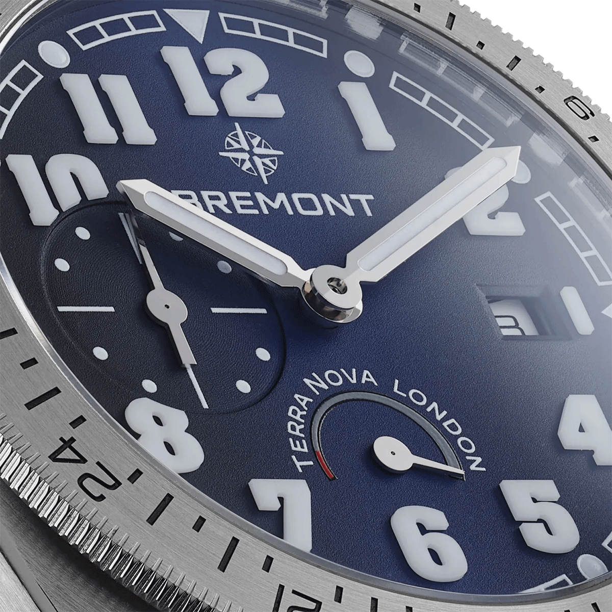 Bremont Terra Nova 40mm Turning Bezel Blue Dial Automatic Bracelet Watch - Berry's Jewellers