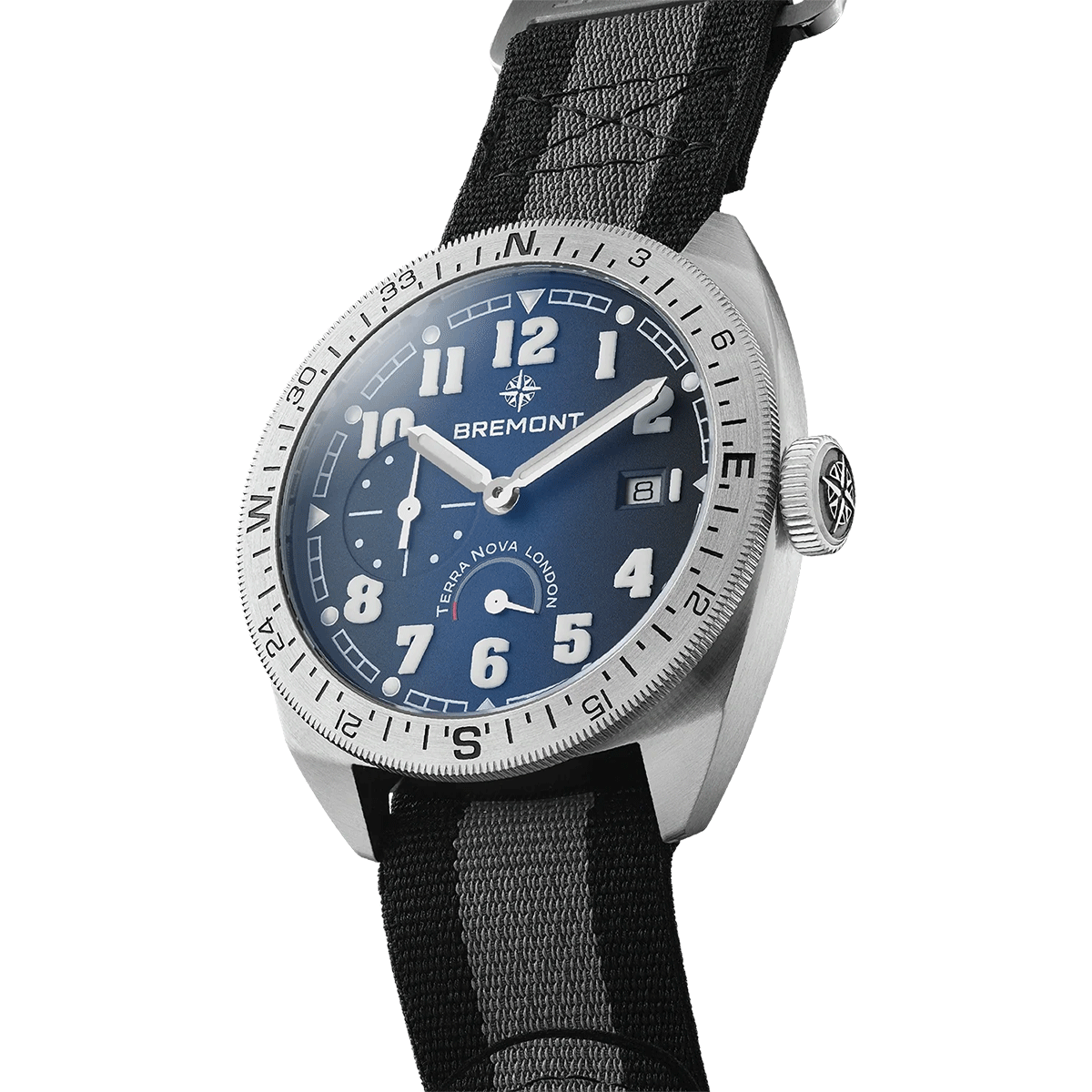 Bremont Terra Nova 40mm Turning Bezel Blue Dial Automatic Strap Watch - Berry's Jewellers