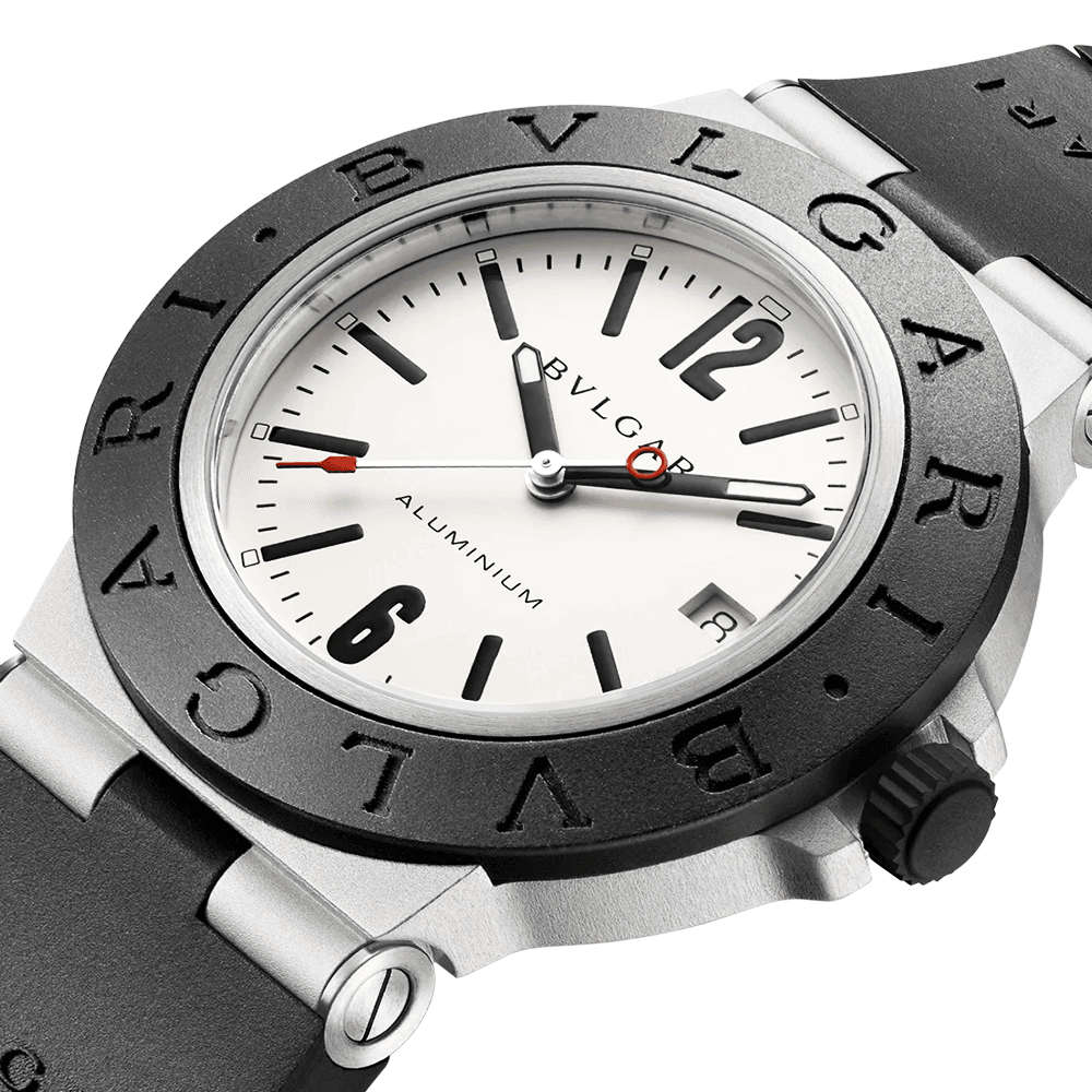 Aluminium 40mm Grey Dial Rubber Bezel & Bracelet Watch