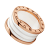 Bvlgari B.Zero1 18ct Rose Gold & White Ceramic Four Band Ring - Berry's Jewellers