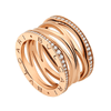 Bvlgari B.Zero1 Zaha Hadid 18ct Rose Gold Diamond Set Four Band Ring - Berry's Jewellers