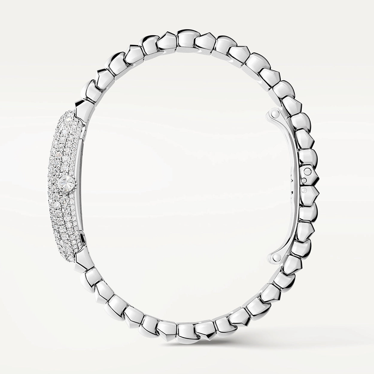 Cartier Baignoire Small 18ct White Gold Diamond Bezel Ladies Bracelet Watch - Berry's Jewellers