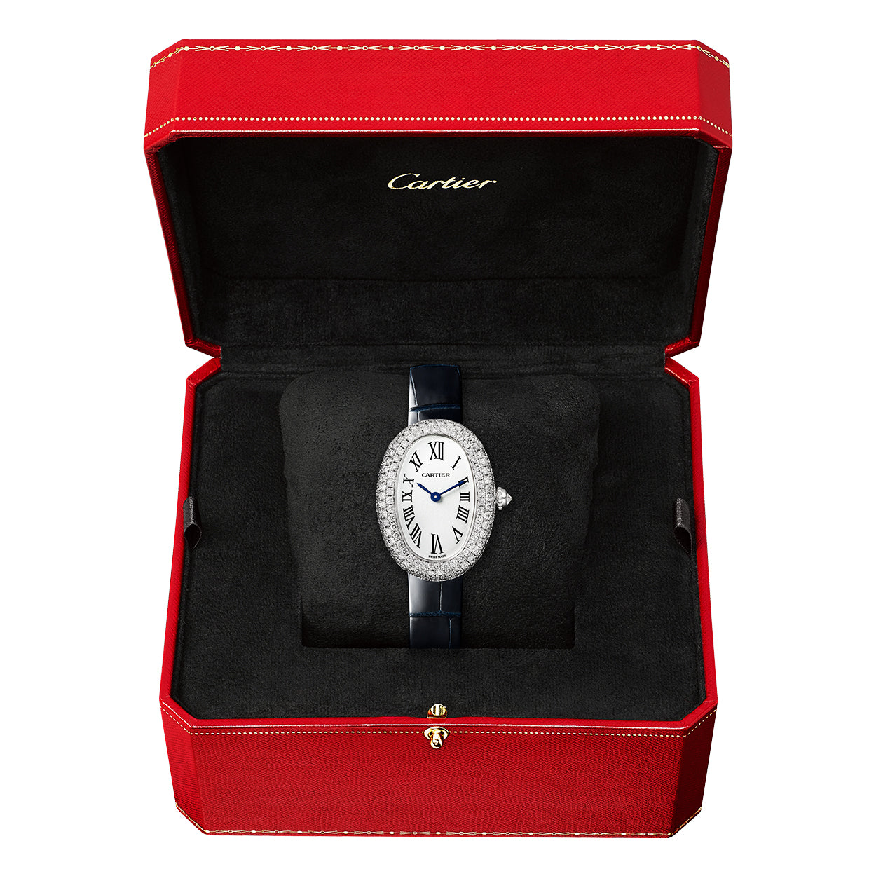 Cartier Baignoire Small 18ct White Gold Diamond Set Ladies Strap Watch - Berry's Jewellers