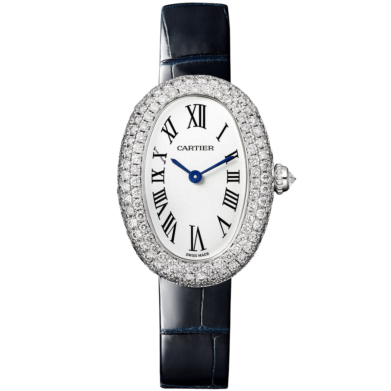 Cartier Baignoire Small 18ct White Gold Diamond Set Ladies Strap Watch - Berry's Jewellers