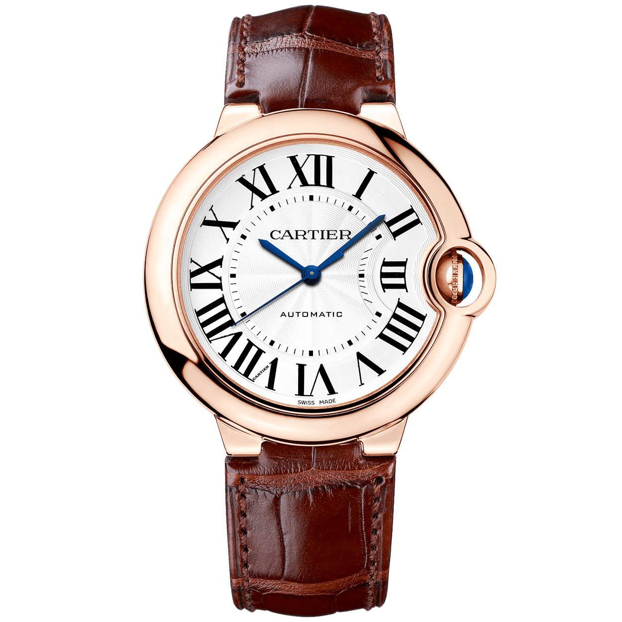 Ballon Bleu de Cartier 18ct Rose Gold 36mm Automatic Leather Strap Watch