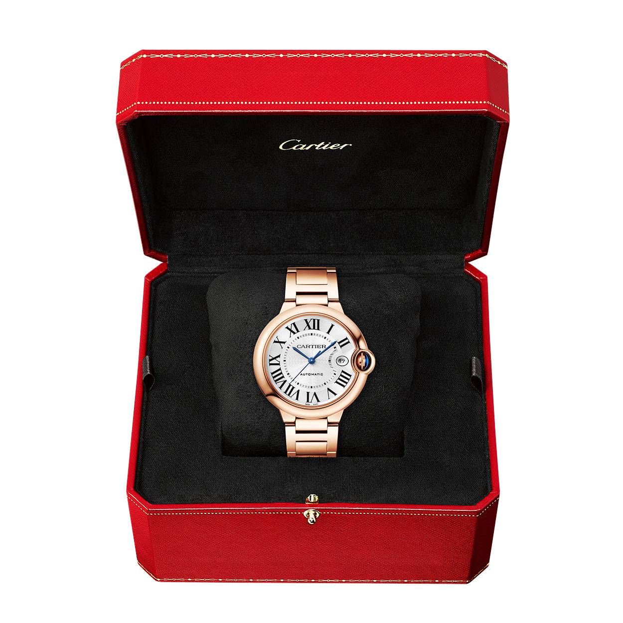 Cartier Ballon Bleu de Cartier 18ct Rose Gold 40mm Silver Dial Automatic Bracelet Watch - Berry's Jewellers