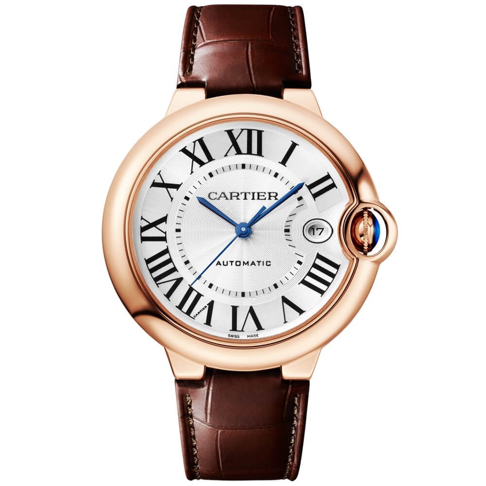 Cartier Ballon Bleu de Cartier 18ct Rose Gold 40mm Silver Dial Automatic Strap Watch - Berry's Jewellers