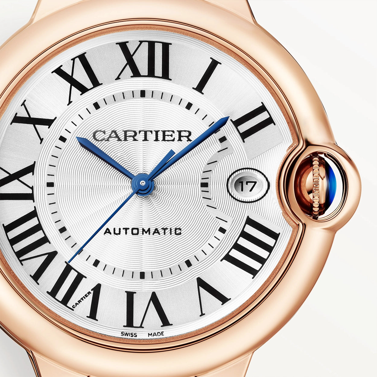 Cartier Ballon Bleu de Cartier 18ct Rose Gold 40mm Silver Dial Automatic Strap Watch - Berry's Jewellers