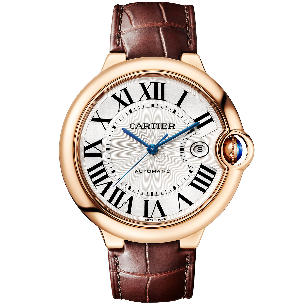 Ballon Bleu de Cartier 18ct Rose Gold 42mm Automatic Leather Strap Watch