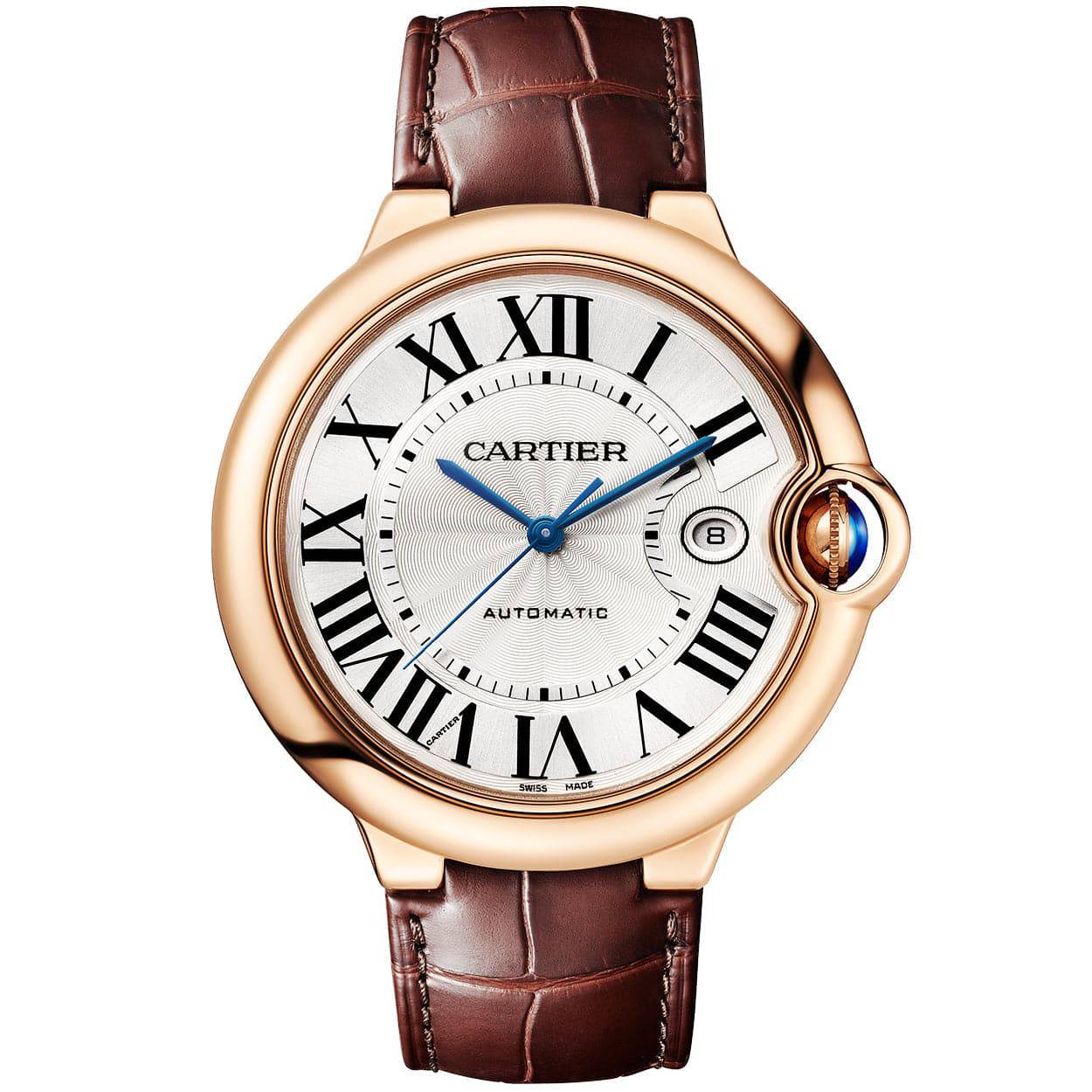 Ballon Bleu de Cartier 18ct Rose Gold 42mm Automatic Leather Strap Watch