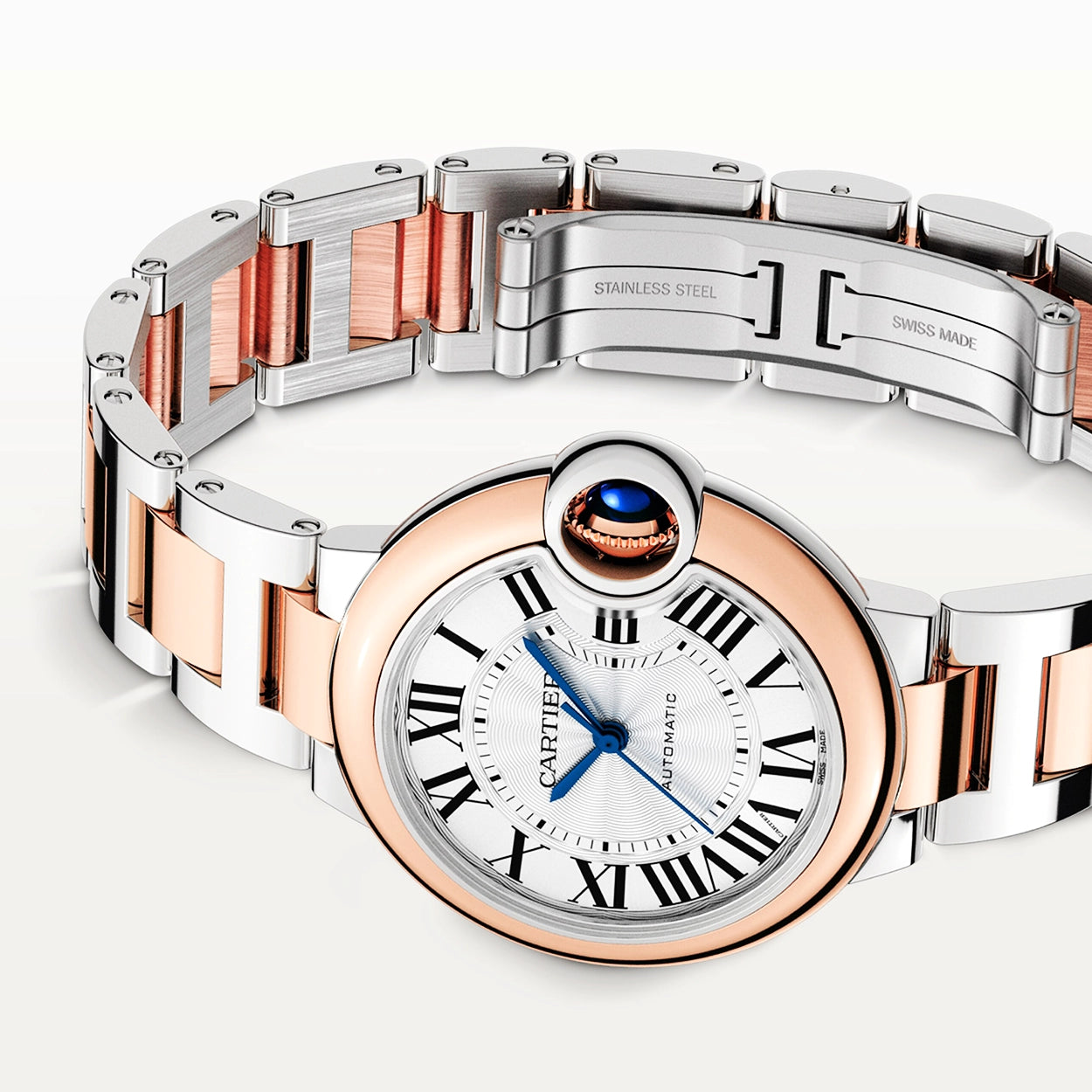 Cartier Ballon Bleu de Cartier 33mm 18ct Pink Gold and Steel Watch - Berry's Jewellers