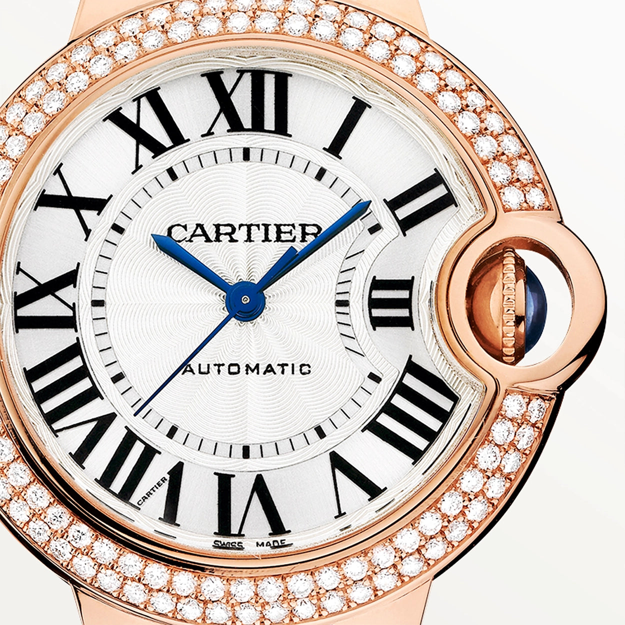 Cartier Ballon Bleu de Cartier 33mm 18ct Pink Gold Diamond Set Strap Watch - Berry's Jewellers