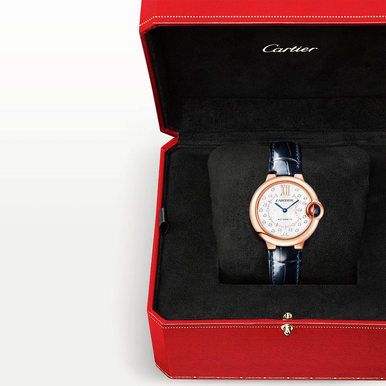 Cartier Ballon Bleu de Cartier 33mm 18ct Rose Gold Diamond Dial Watch - Berry's Jewellers