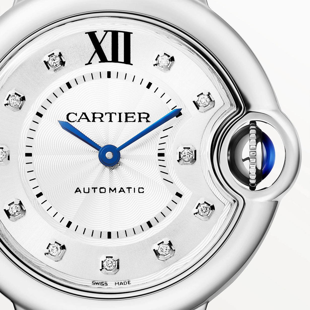 Cartier Ballon Bleu de Cartier 33mm Steel Diamond Set Watch - Berry's Jewellers