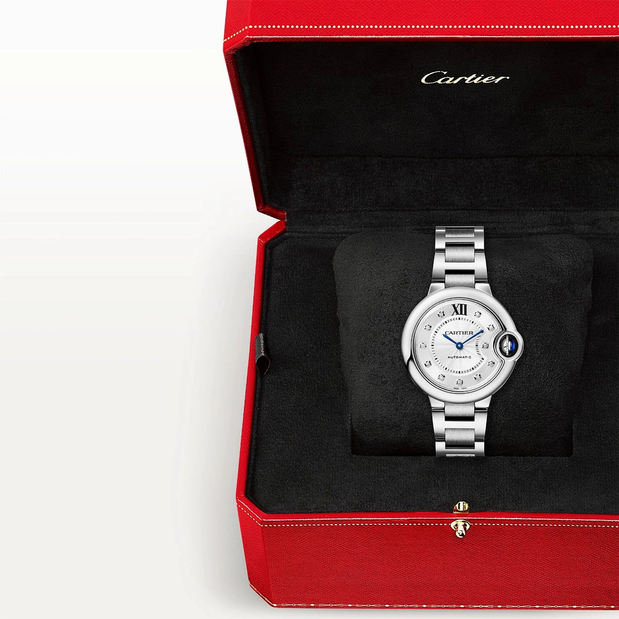 Cartier Ballon Bleu de Cartier 33mm Steel Diamond Set Watch - Berry's Jewellers