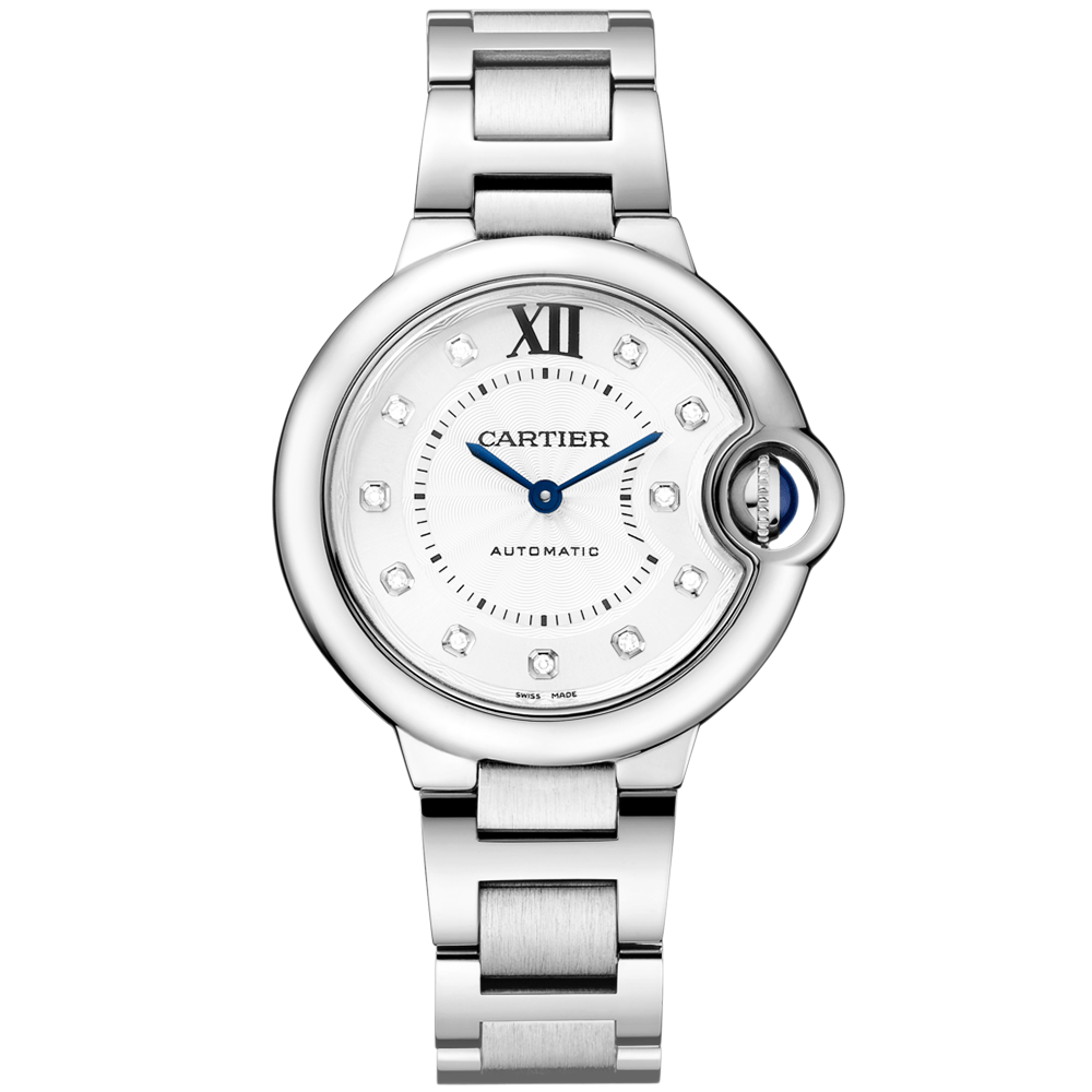 Cartier Ballon Bleu de Cartier 33mm Steel Diamond Set Watch - Berry's Jewellers