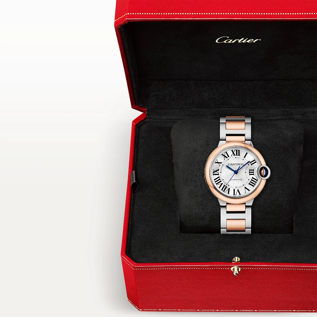 Cartier Ballon Bleu de Cartier 36mm 18ct Pink Gold and Steel Watch - Berry's Jewellers