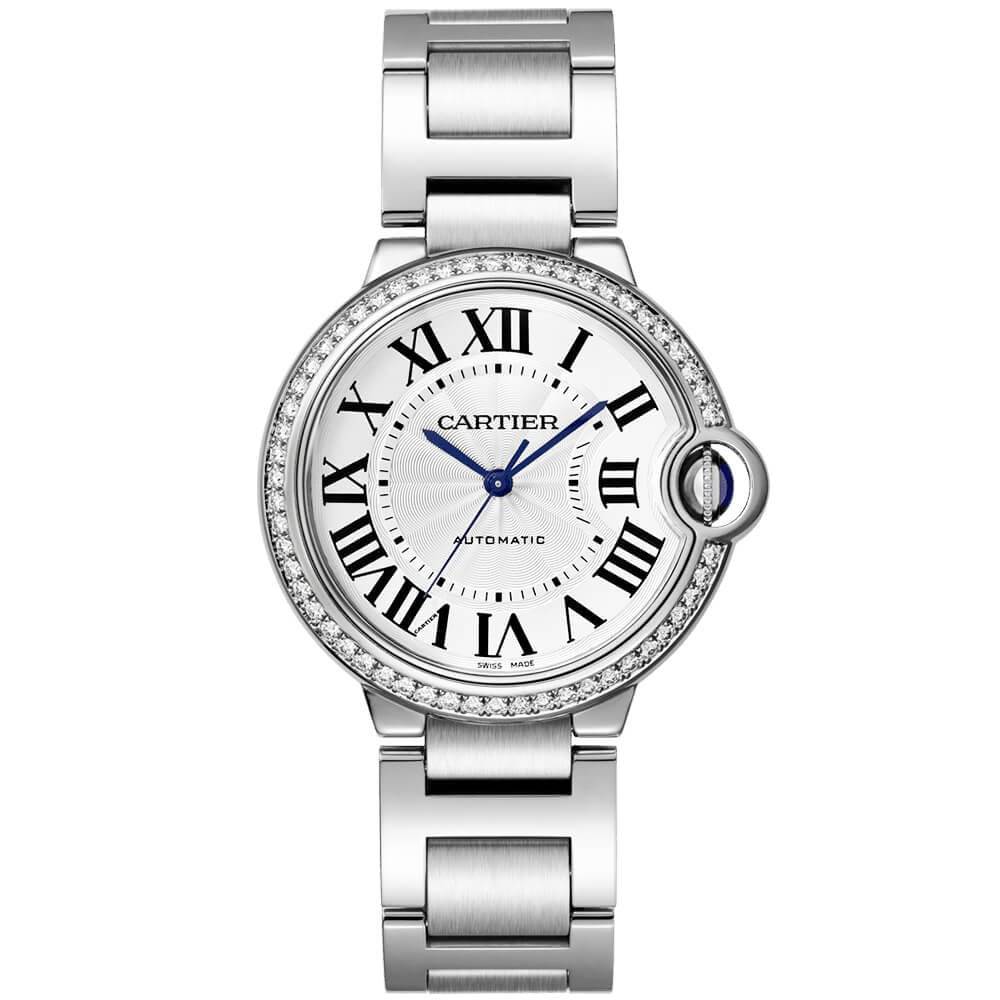 Ballon Bleu de Cartier 36mm Steel Diamond Set Bezel Watch