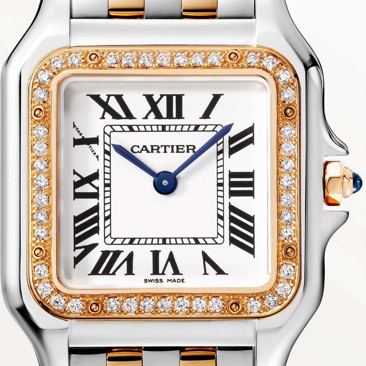 Cartier Panthère de Cartier Medium 18ct Rose Gold & Steel Diamond Bezel Watch - Berry's Jewellers