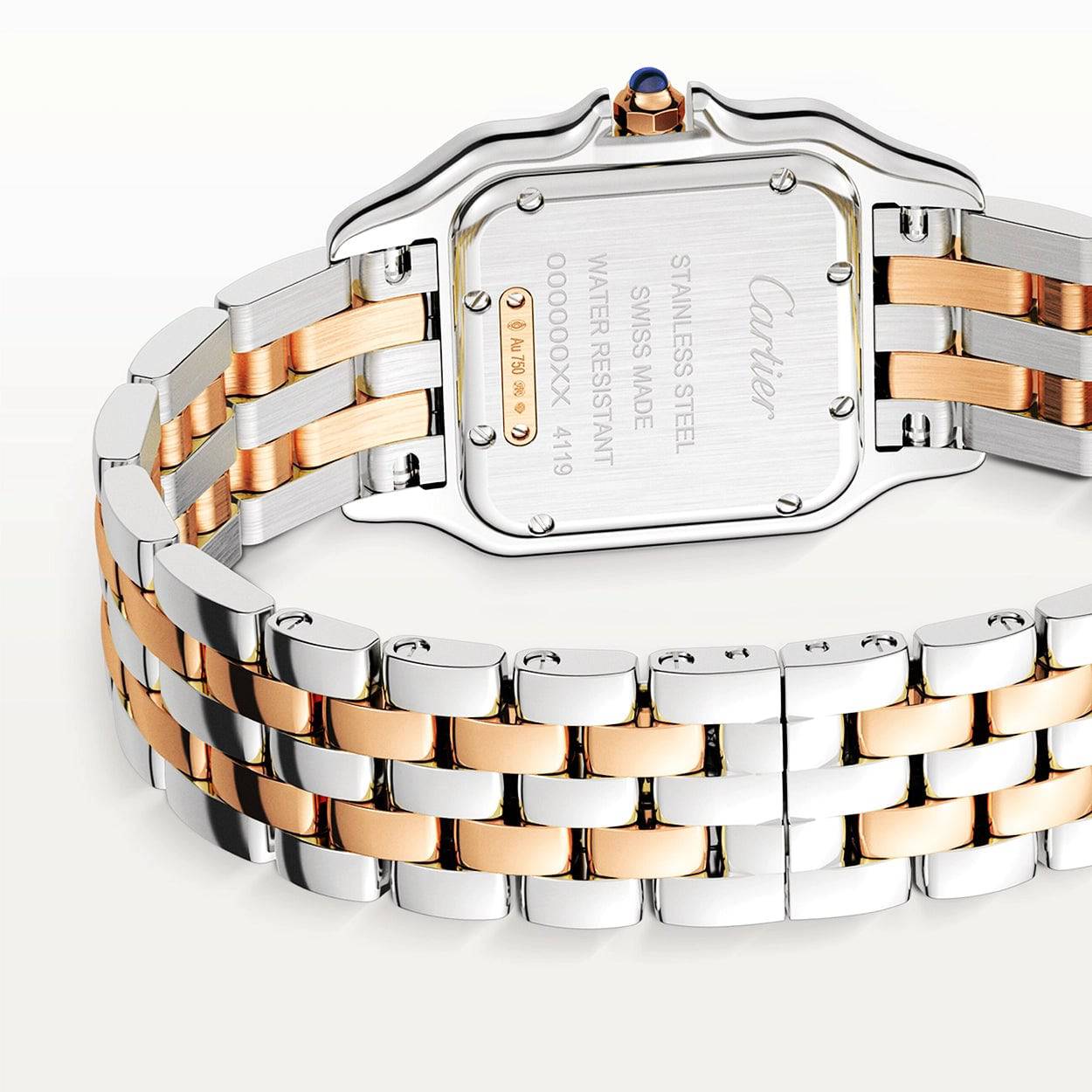 Cartier Panthère de Cartier Medium 18ct Rose Gold & Steel Diamond Bezel Watch - Berry's Jewellers