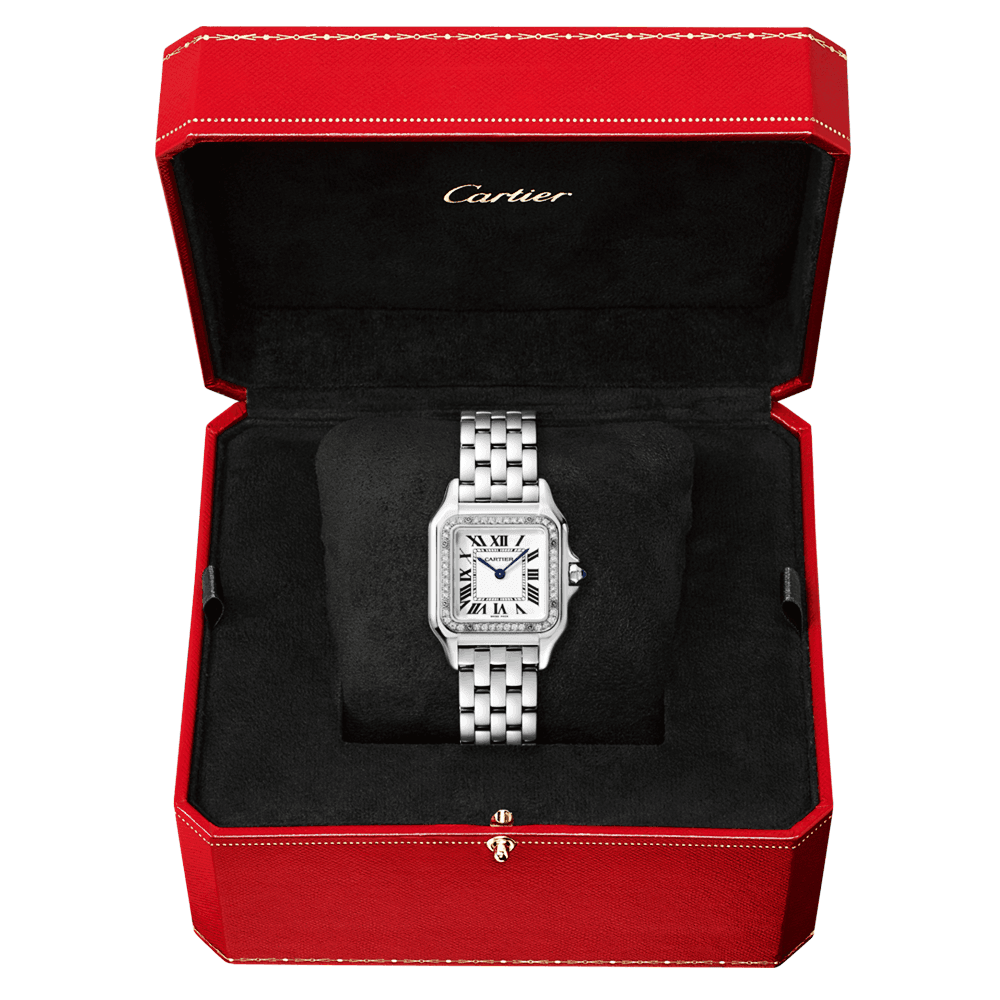 Cartier Panthère de Cartier Medium Steel Diamond Bezel Watch - Berry's Jewellers