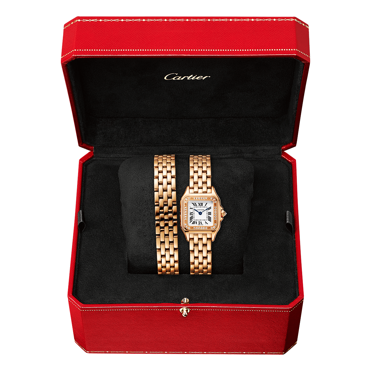 Cartier Panthère de Cartier Small 18ct Rose Gold Diamond Set Loop Bracelet Watch - Berry's Jewellers