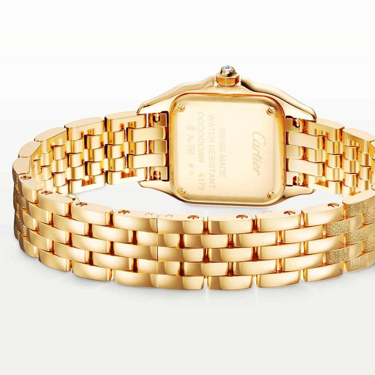 Cartier Panthère de Cartier Small 18ct Yellow Gold Grained Dial Diamond Set Watch - Berry's Jewellers