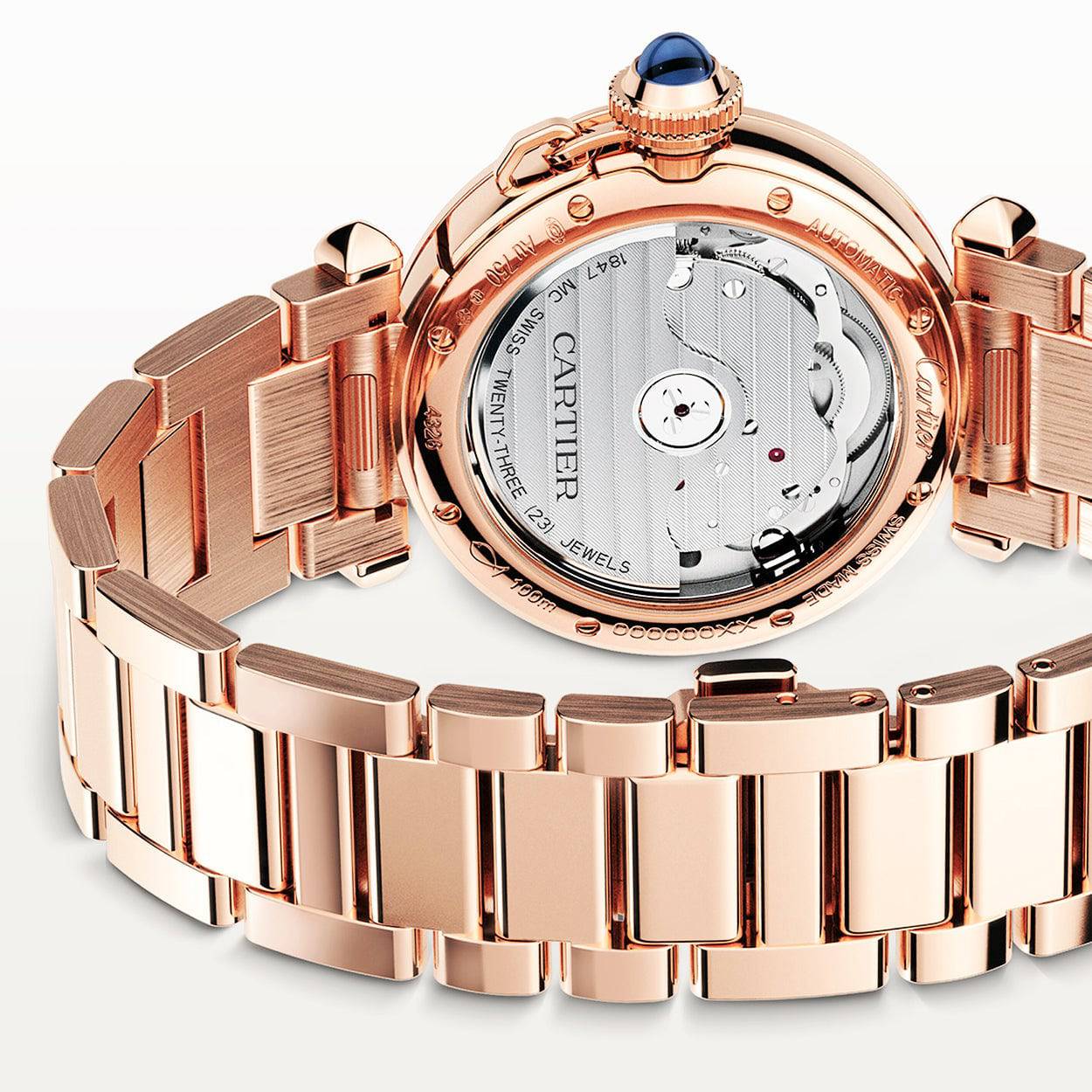 Cartier Pasha de Cartier 35mm 18ct Rose Gold Diamond Set Bracelet Watch - Berry's Jewellers