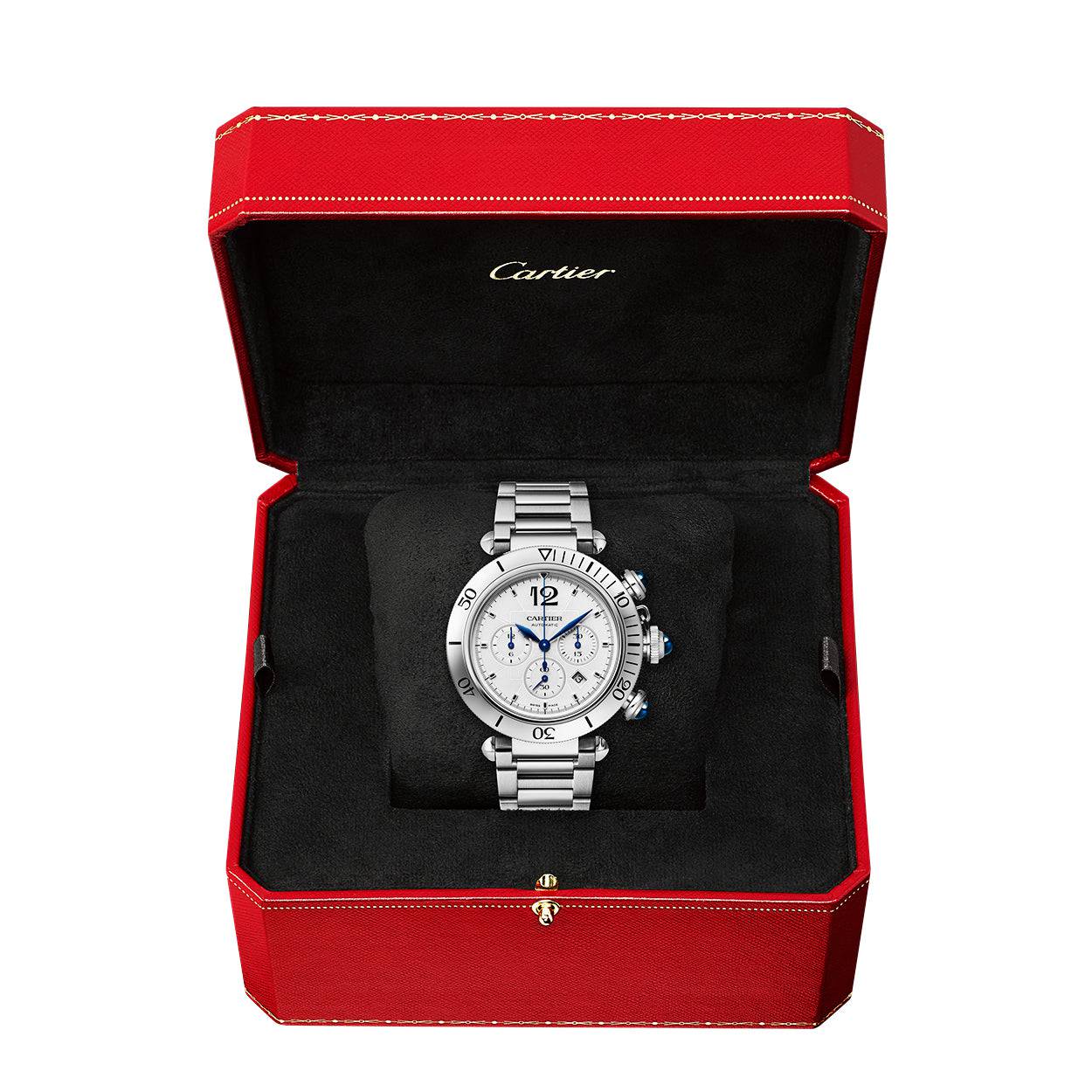 Cartier Pasha de Cartier 41mm Bracelet/Leather Strap Chronograph Watch - Berry's Jewellers