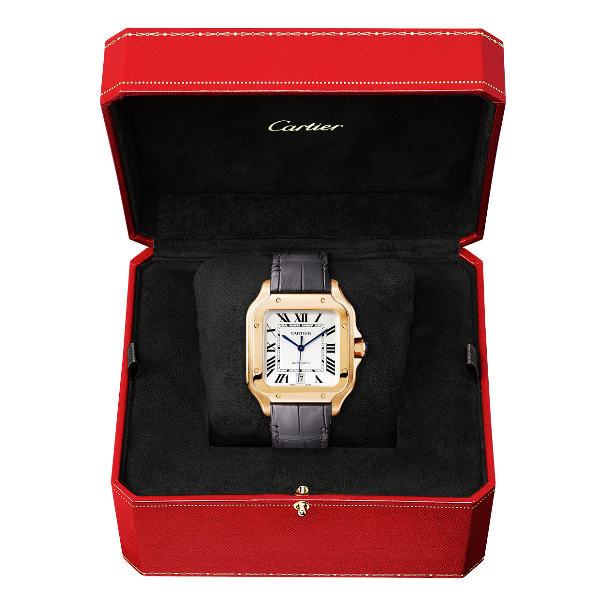 Cartier Santos de Cartier Large Automatic 18ct Rose Gold Watch - Berry's Jewellers