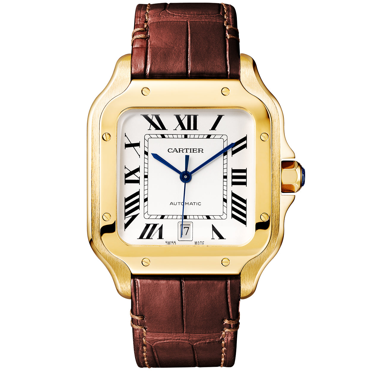 Cartier Santos de Cartier Large Automatic 18ct Yellow Gold Bracelet Watch - Berry's Jewellers