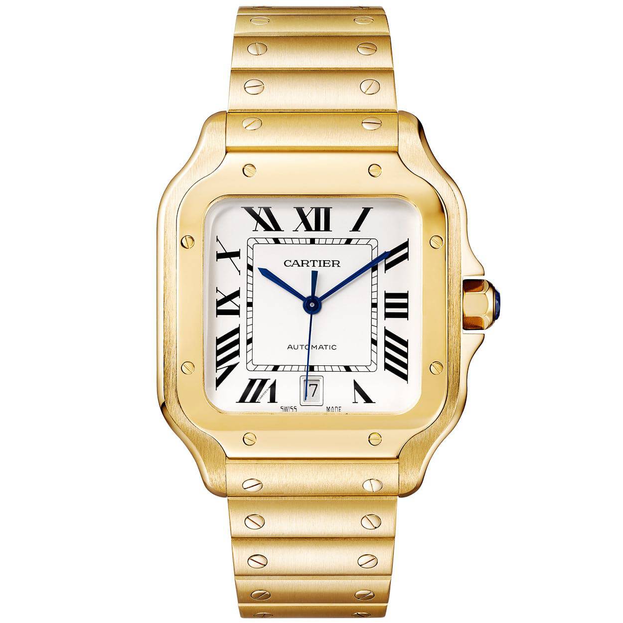 Cartier Santos de Cartier Large Automatic 18ct Yellow Gold Bracelet Watch - Berry's Jewellers