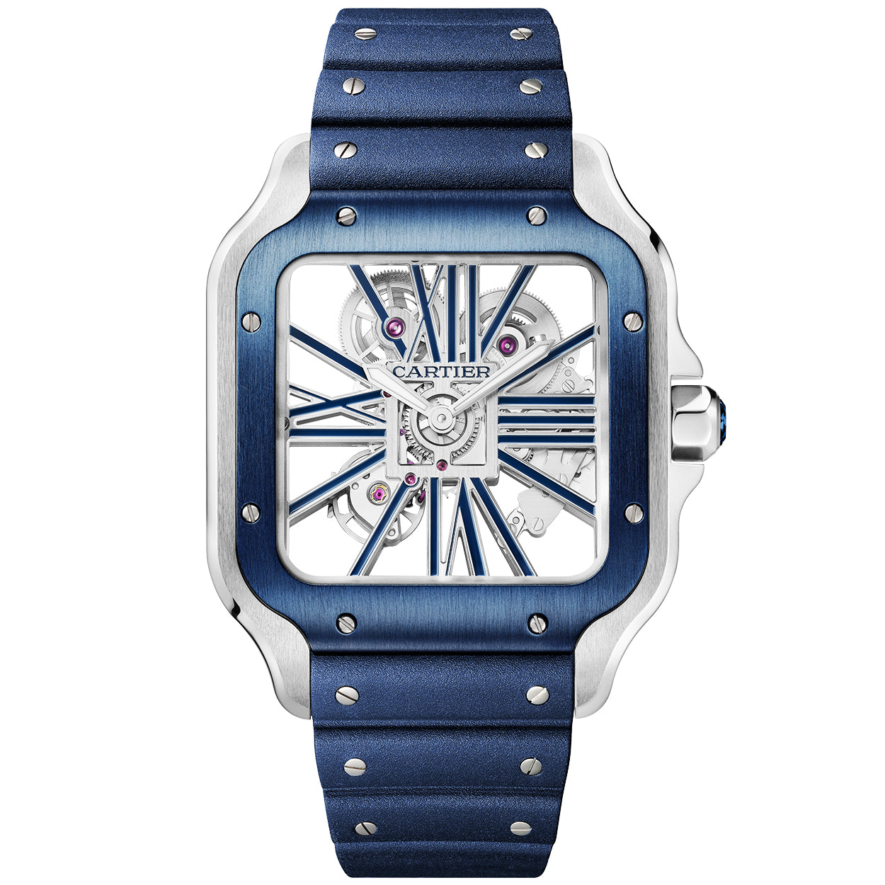 Cartier Santos de Cartier Large Skeleton/Blue Dial Men's Watch - Berry's Jewellers