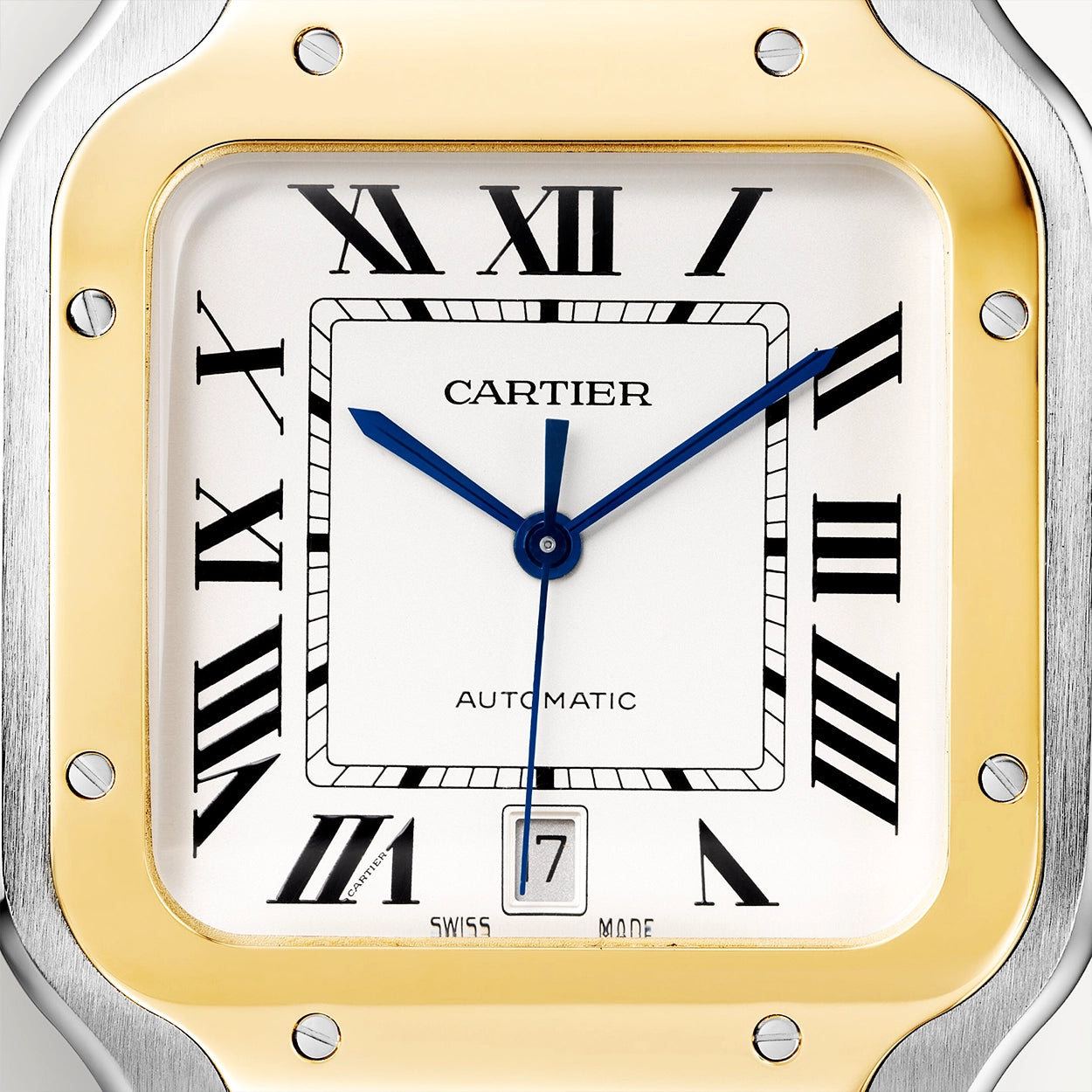 Cartier Santos de Cartier Large Steel & 18ct Yellow Gold Bracelet/Strap Watch - Berry's Jewellers