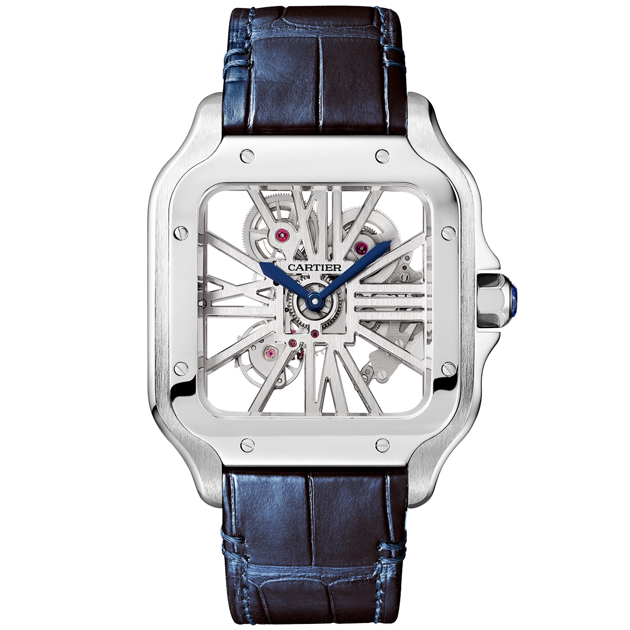 Cartier Santos de Cartier Large Steel Skeleton Dial Bracelet/Strap Watch - Berry's Jewellers