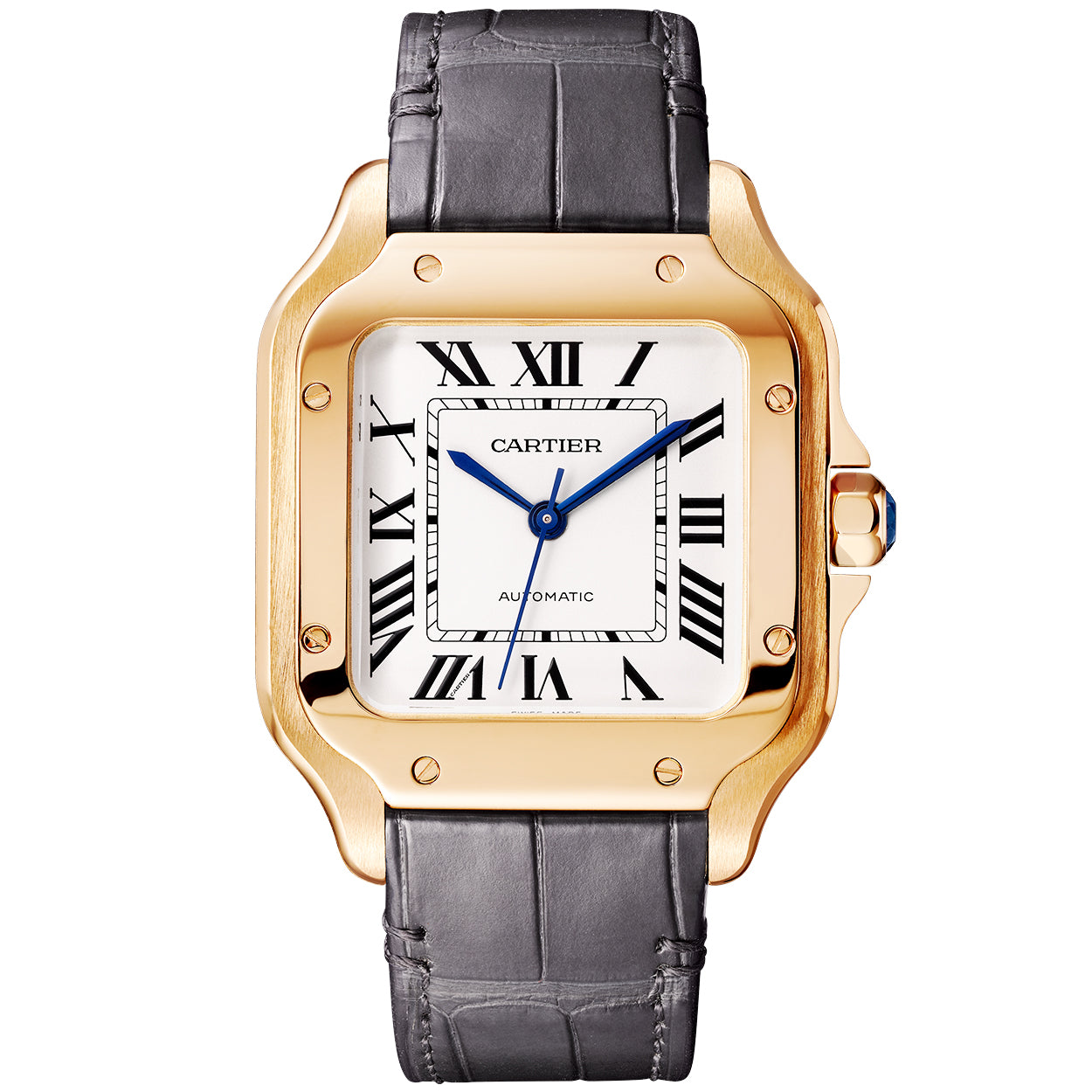 Cartier Santos de Cartier Medium Automatic 18ct Rose Gold Bracelet Watch - Berry's Jewellers