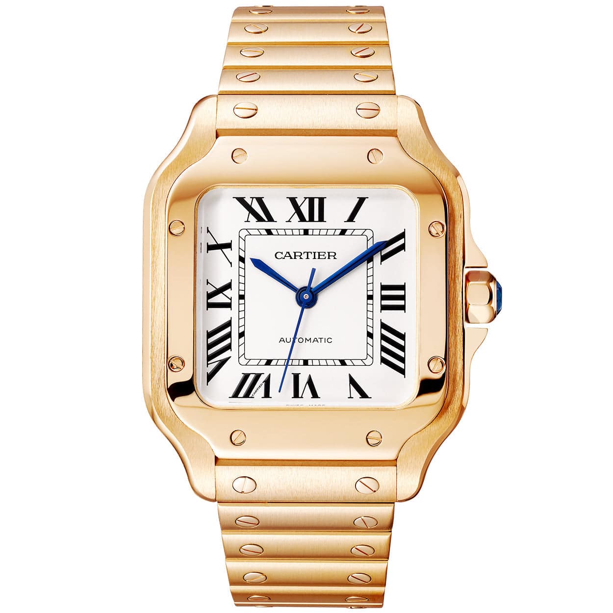 Cartier Santos de Cartier Medium Automatic 18ct Rose Gold Bracelet Watch - Berry's Jewellers