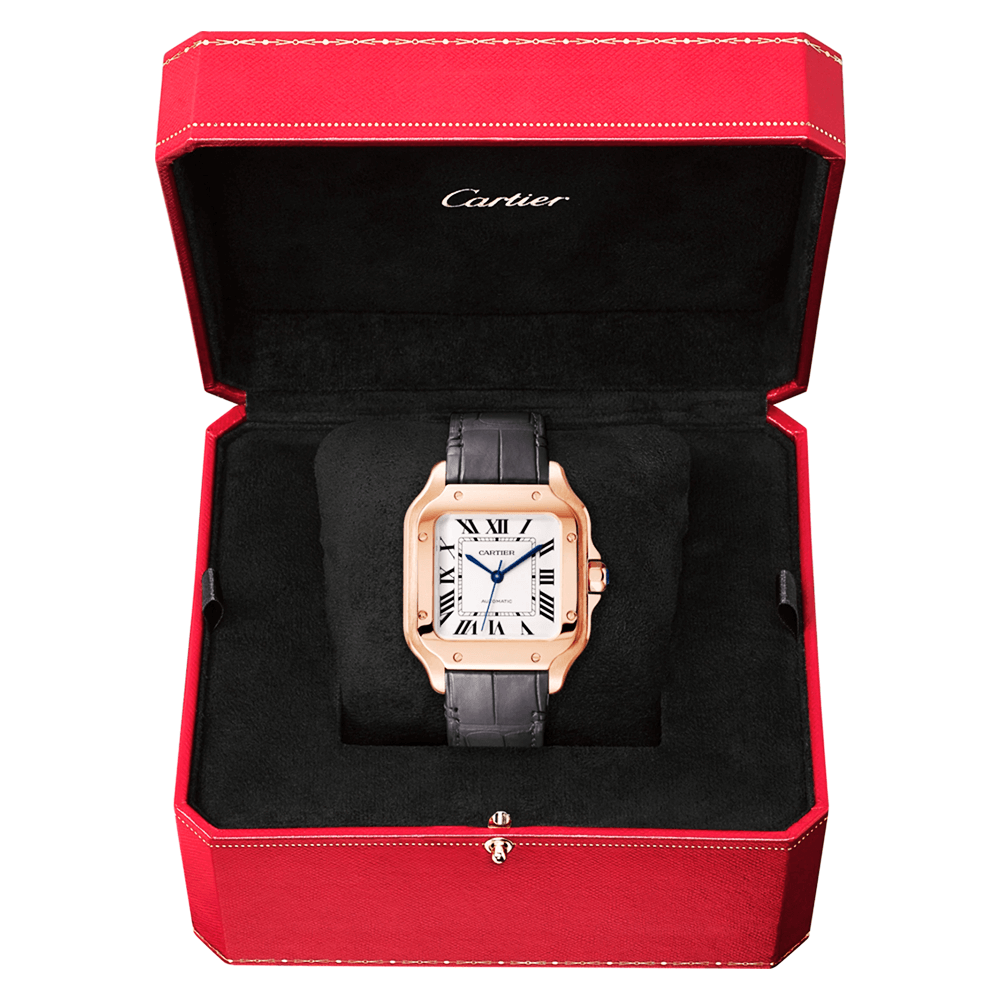 Cartier Santos de Cartier Medium Automatic 18ct Rose Gold Watch - Berry's Jewellers